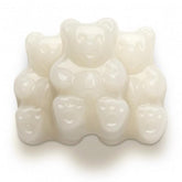 Gummy Bears Strawberry Banana Flavor  White Color Bulk Gummy  Individual Unwrapped Candy By Albanese QTY 4.5 Lbs Per Bag Sweet Browse at: UsaCandyWholesale.Com